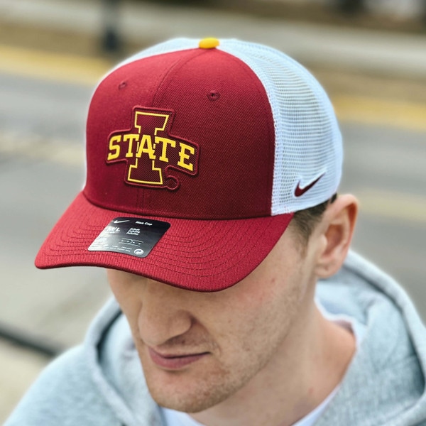 Nike® I-State Cardinal & White Structured Trucker Hat